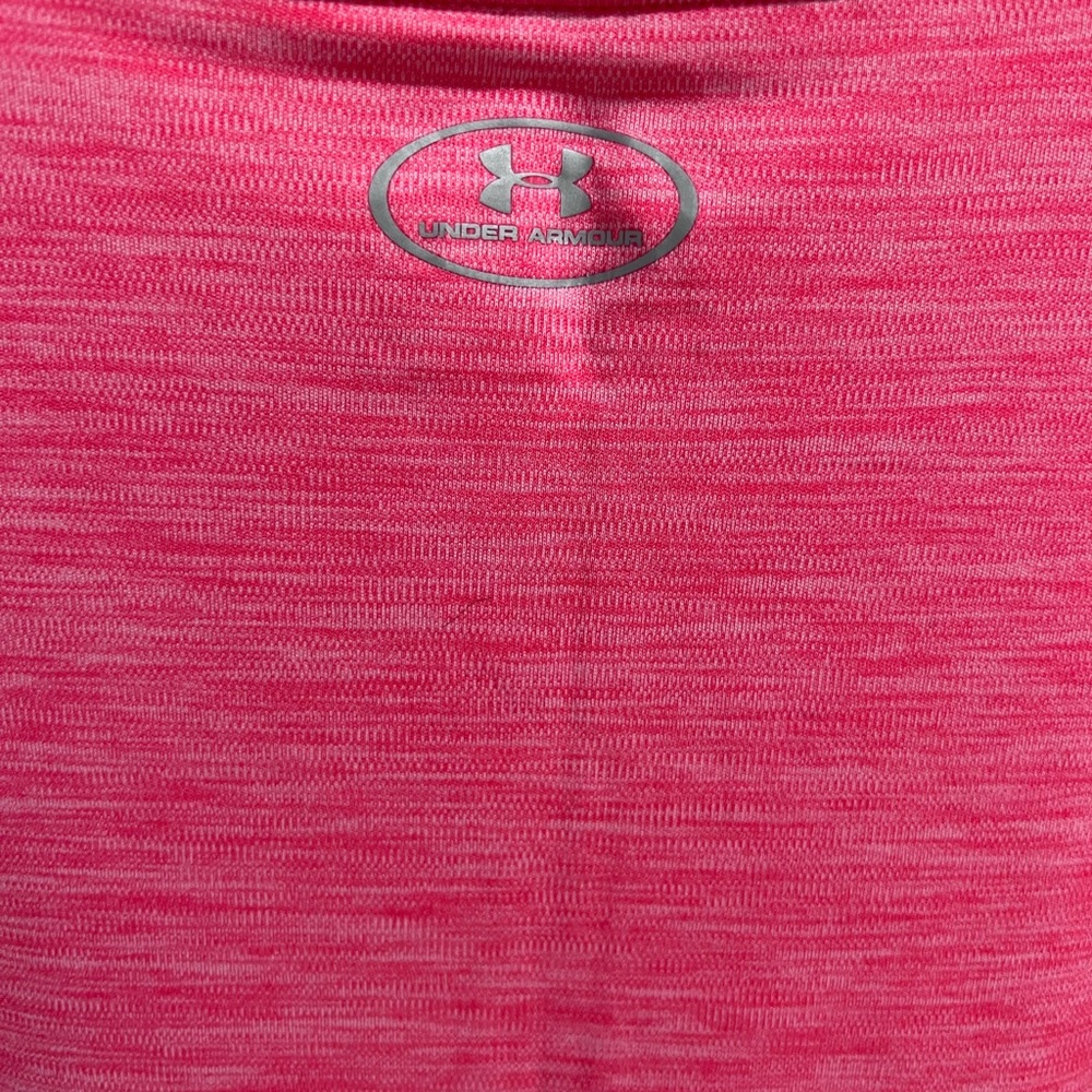 Women’s pinkish coral color Under Armour Heat Gear work out shirt. - Picture 4 of 6